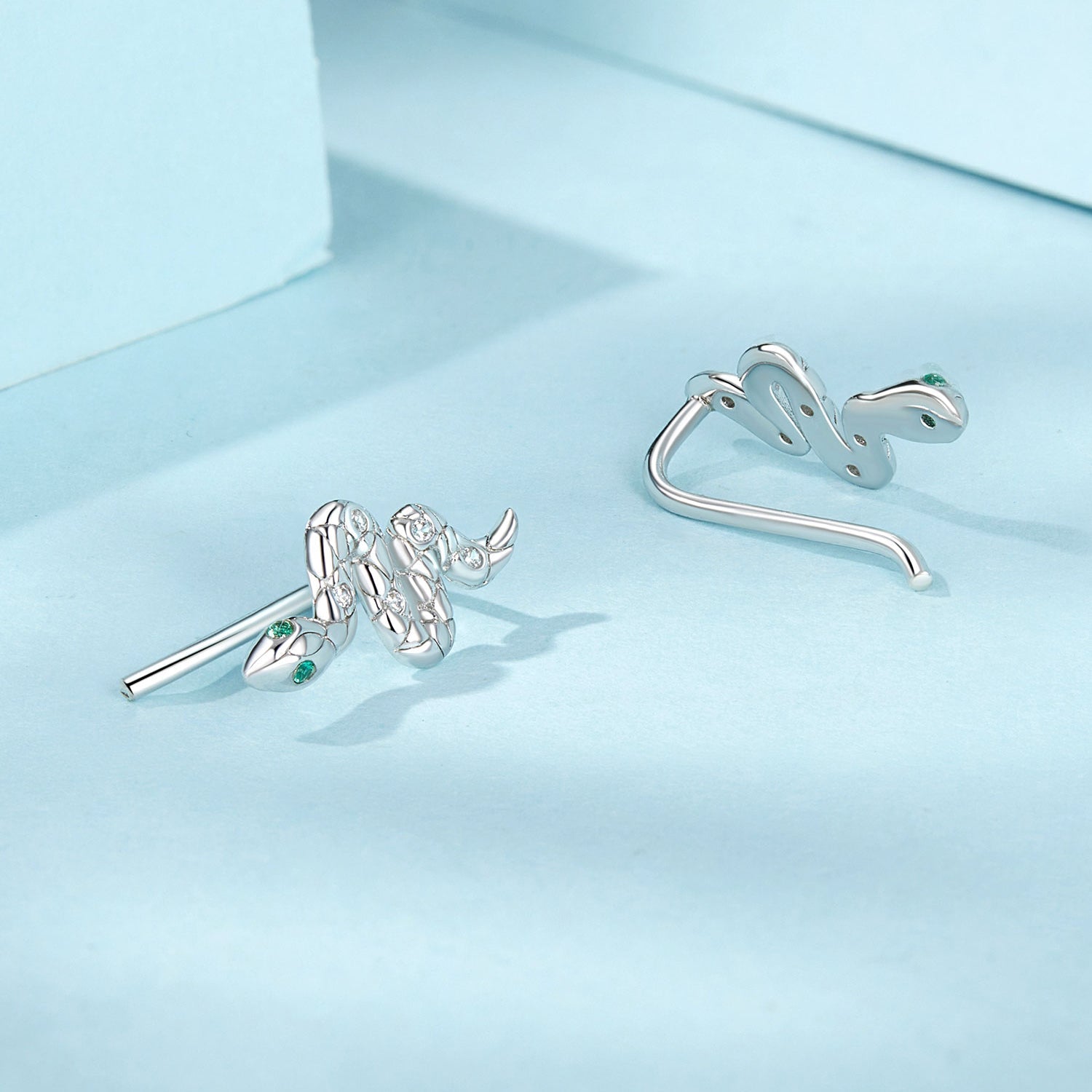 925 Sterling Silver Earrings with Pavé Setting and White Gold Plating for Women