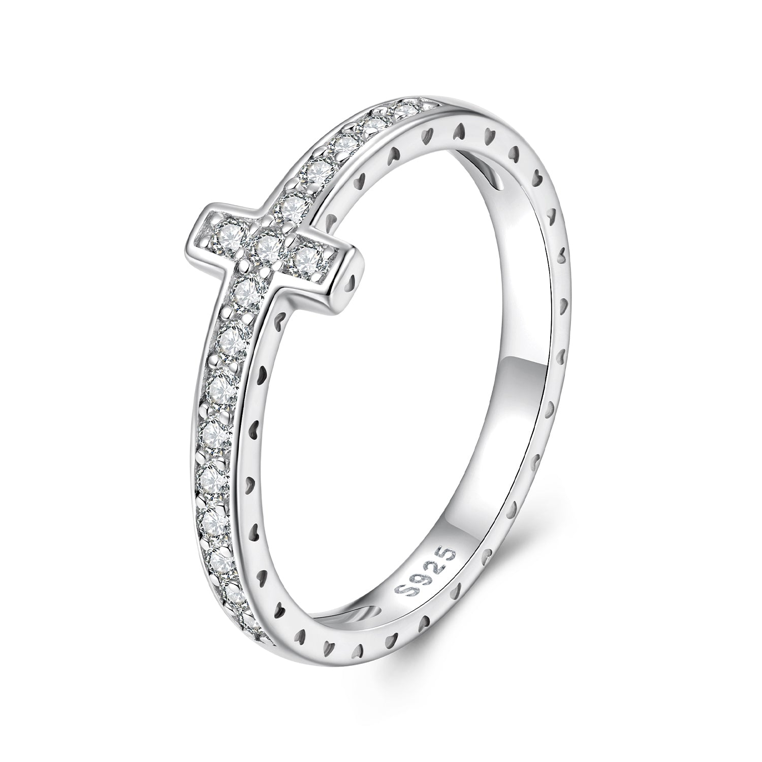 925 Sterling Silver Moissanite Ring in Size 6
