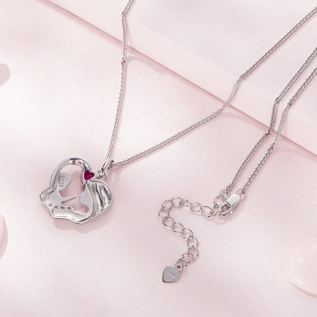 925 Sterling Silver Necklace with Pavé Setting CZ, 25x19mm Pendant, 400mm-450mm Length for Women