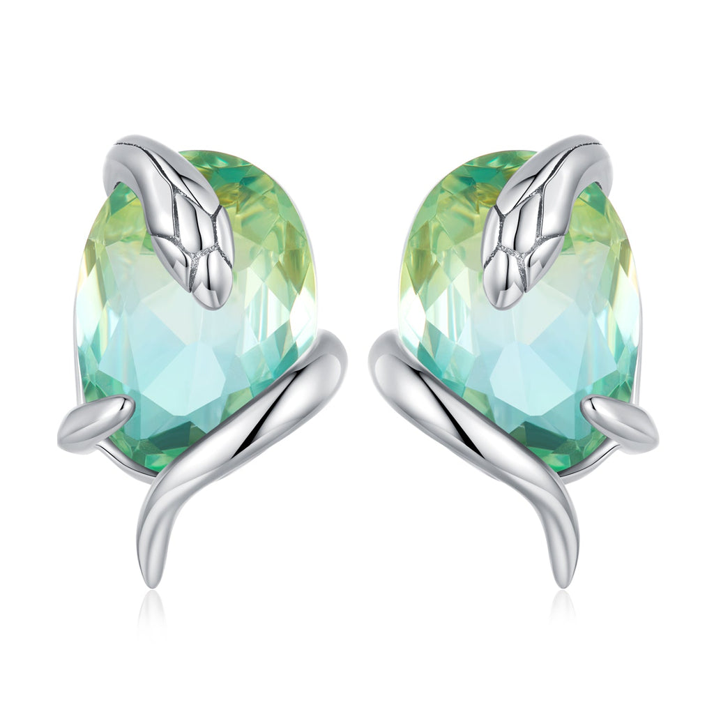 925 Sterling Silver Transparent Glass Earrings for Women