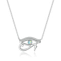 925 Sterling Silver Opal Necklace with CZ and Platinum Plating, Adjustable Length 45cm, Women’s Jewelry