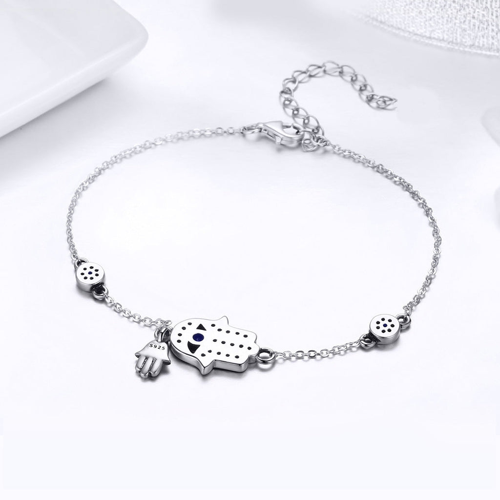 925 Sterling Silver Bracelet 21cm Long with 1.0*1.7cm Charms for Women