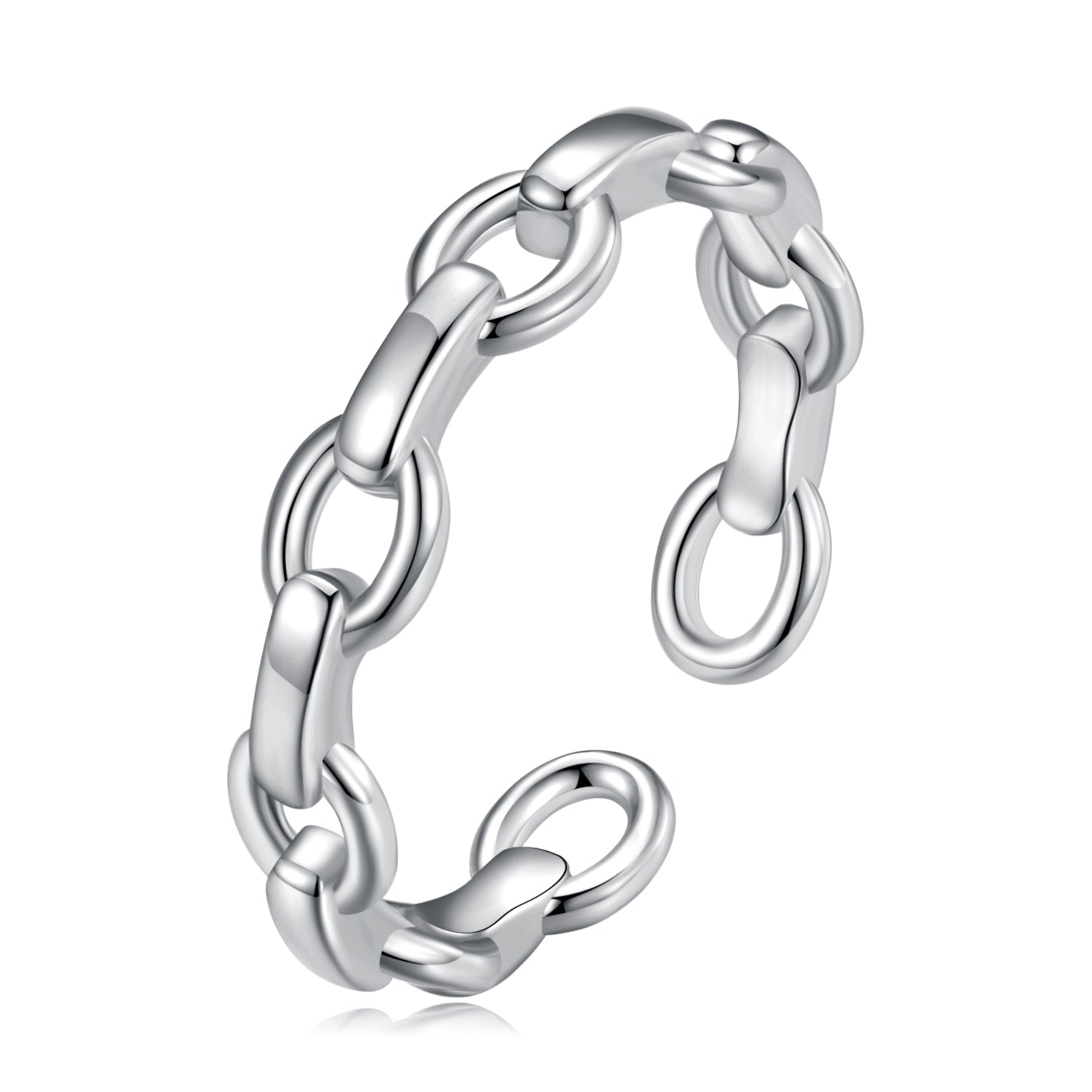 925 Sterling Silver Platinum Plated 0.4cm Wide Ring