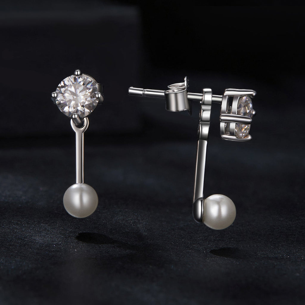 925 Sterling Silver 0.50 Carat Moissanite Earrings for Women