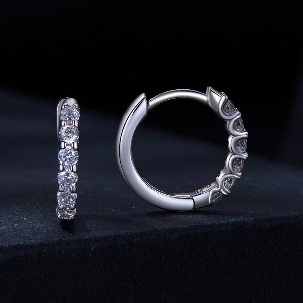 925 Sterling Silver 2.0mm Moissanite Earrings for Women