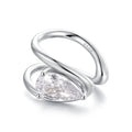 925 Sterling Silver Hoop Earrings with Pavé Setting CZ in White Gold