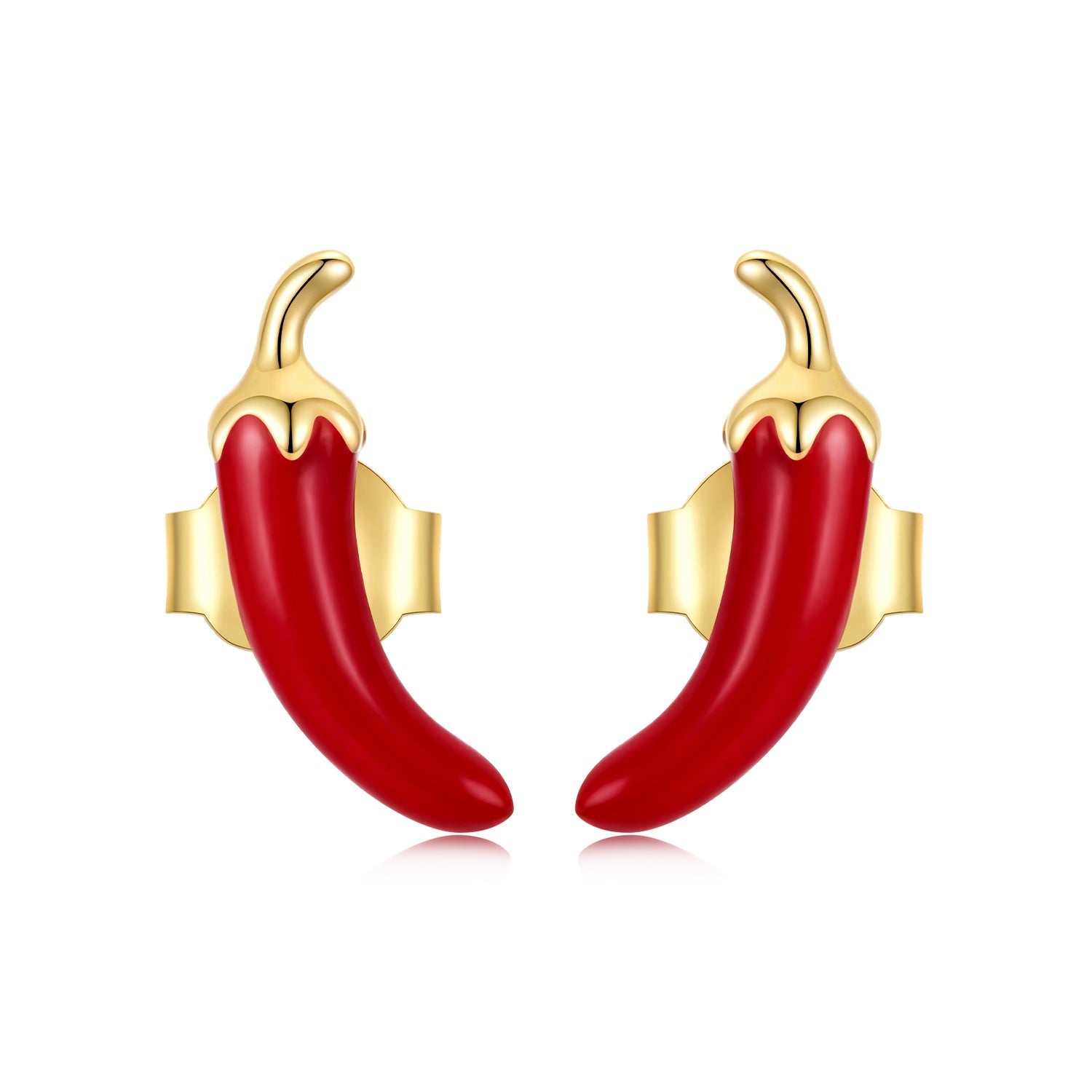 925 Sterling Silver Gold Plated Enamel Earrings for Women