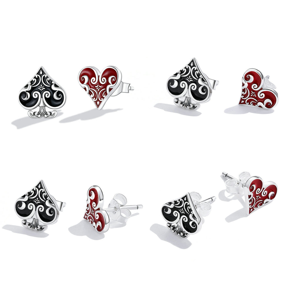 S925 Sterling Silver Oxidized Earrings with Enamel - Perfect for Any Occasion