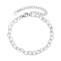 925 Sterling Silver Plated White Gold Adjustable Bracelet for Women
