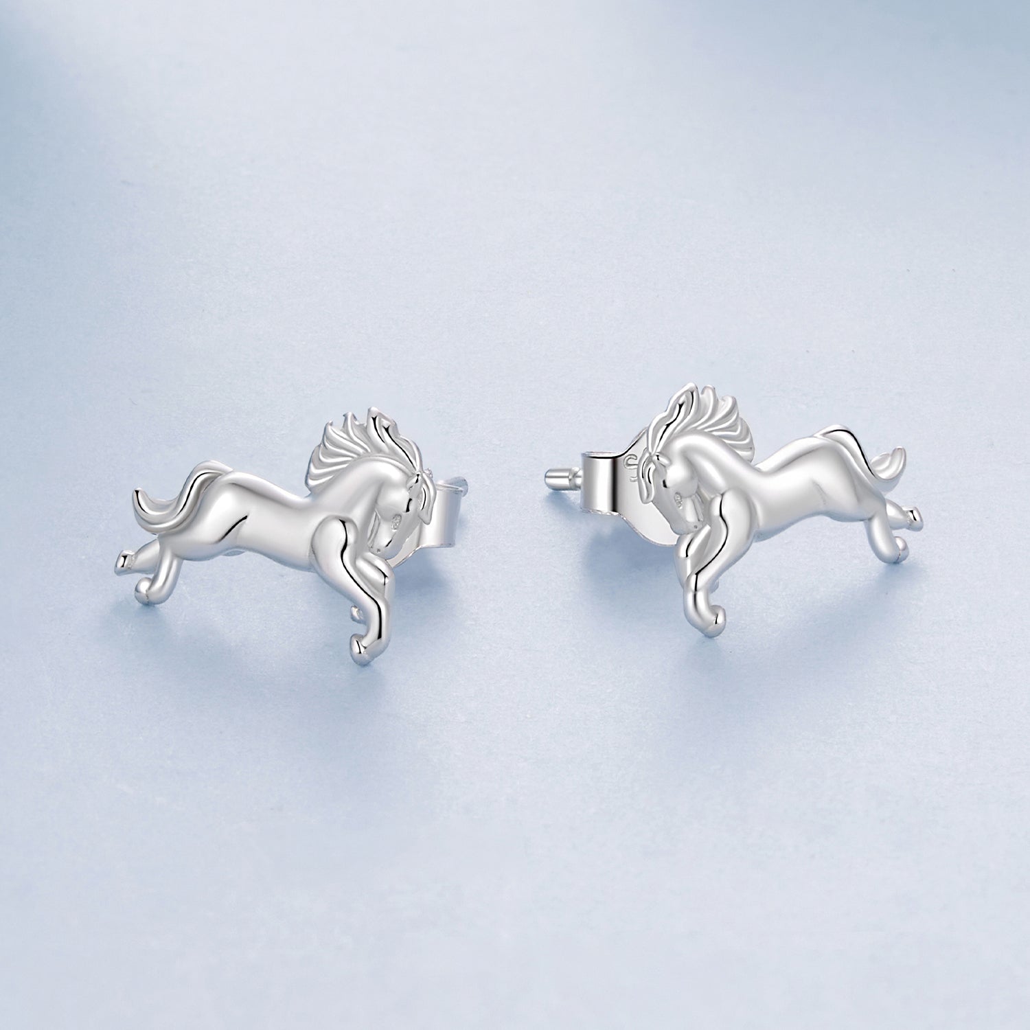 925 Sterling Silver Earrings 0.9*1.3cm with White Gold Plating for Women