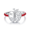 925 Sterling Silver Enamel Pavé CZ Ring for Women Size 1.3 cm