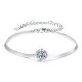 925 Sterling Silver Moissanite 0.50 Carat Bracelet with Pavé Setting and White Gold Plating for Women
