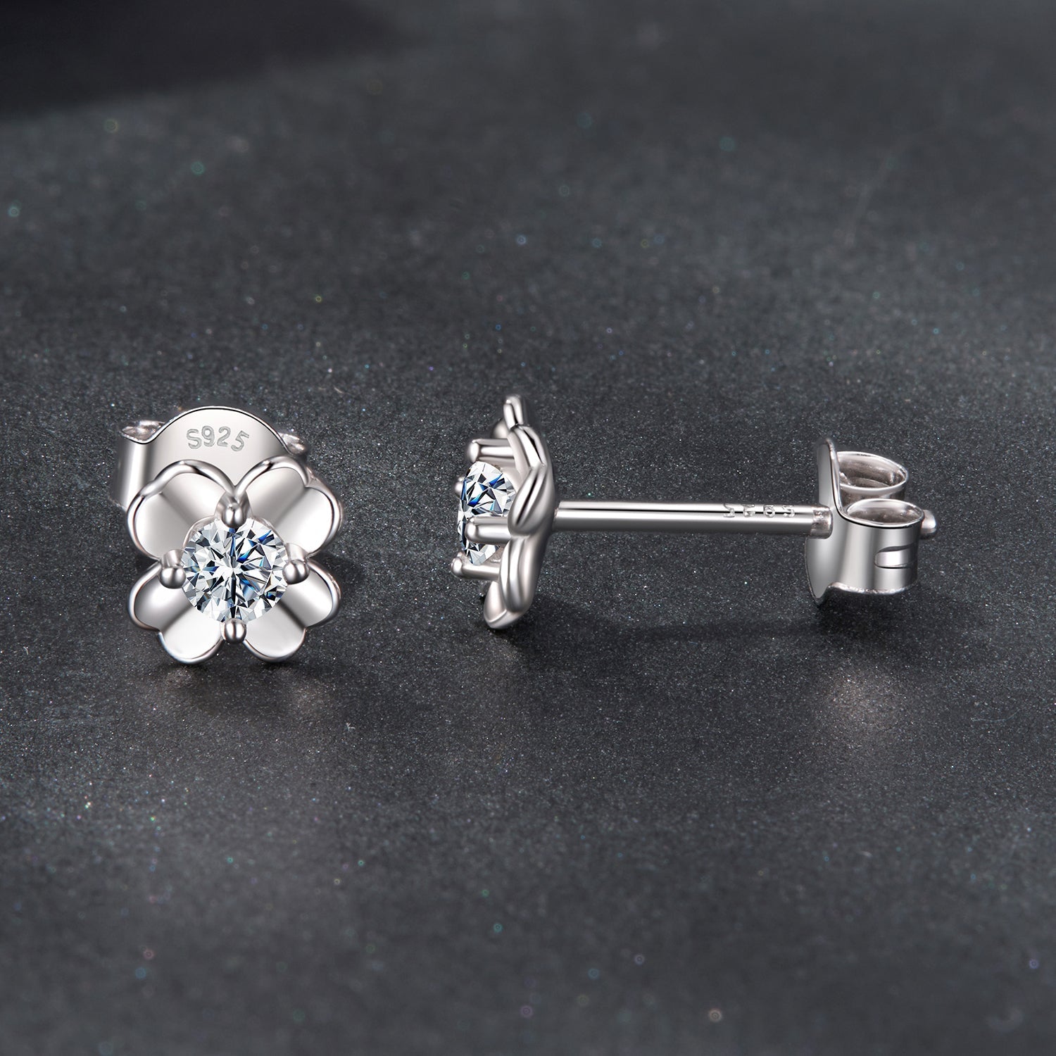 925 Sterling Silver Moissanite Earrings 0.6cm for Women