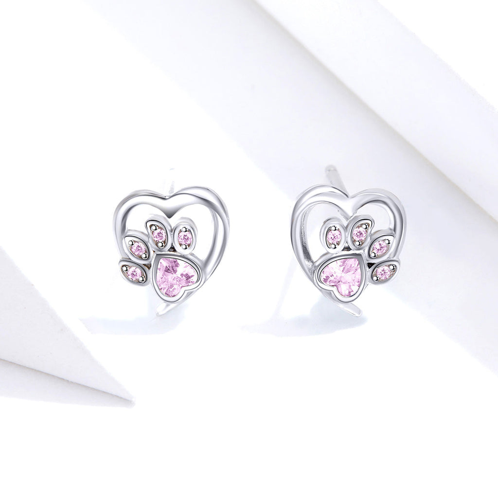 925 Sterling Silver Earrings with Pavé Setting CZ, 0.9cm for Women