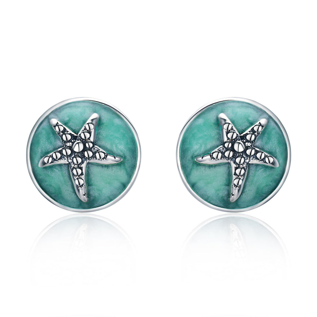 925 Sterling Silver Oxidized Enamel Earrings