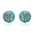 925 Sterling Silver Oxidized Enamel Earrings