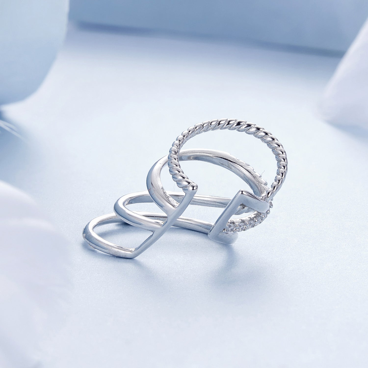 925 Sterling Silver Earrings with CZ and White Gold Plating