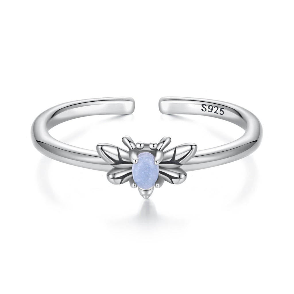 925 Sterling Silver Pendant with Luminous Stone - Oxidized Silver, For Rings