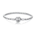 925 Sterling Silver White Gold Plated Bracelet with CZ Pendant for Women