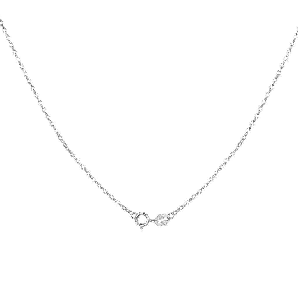 925 Sterling Silver + Plated White Gold Necklace 40cm for Women