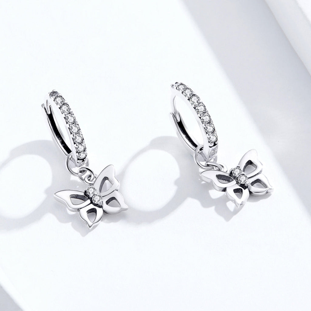 S925 Oxidized Silver Pavé Setting CZ Earrings for Women