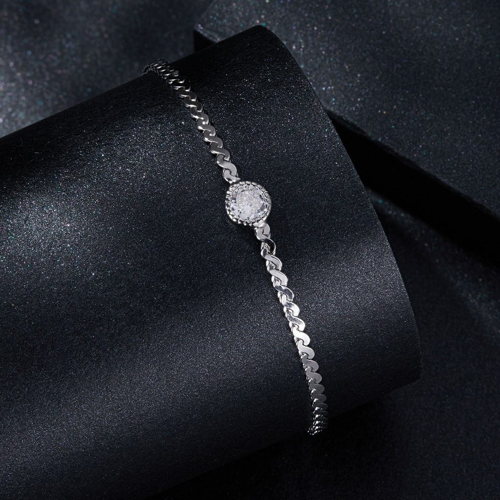 S925 Sterling Silver 5.0mm Moissanite Bracelet for Women