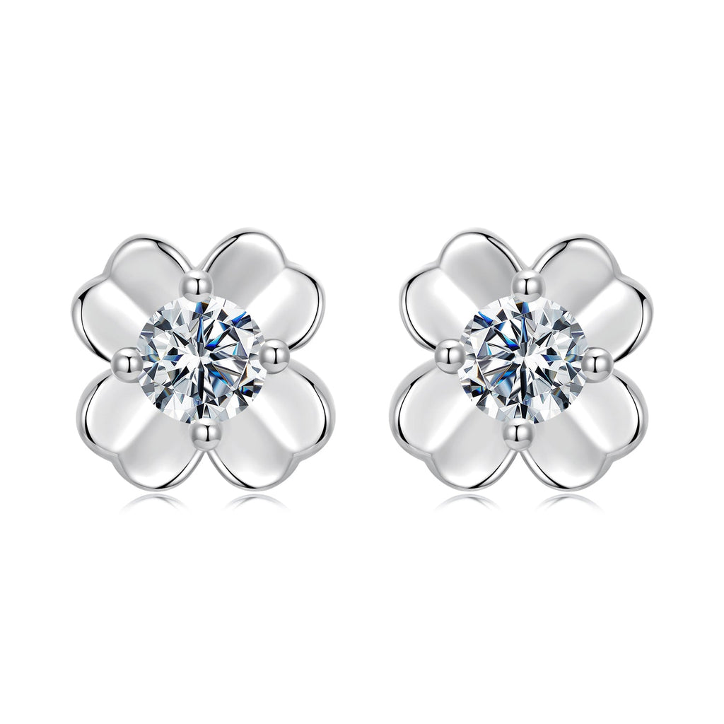 925 Sterling Silver Moissanite Earrings 0.6cm for Women