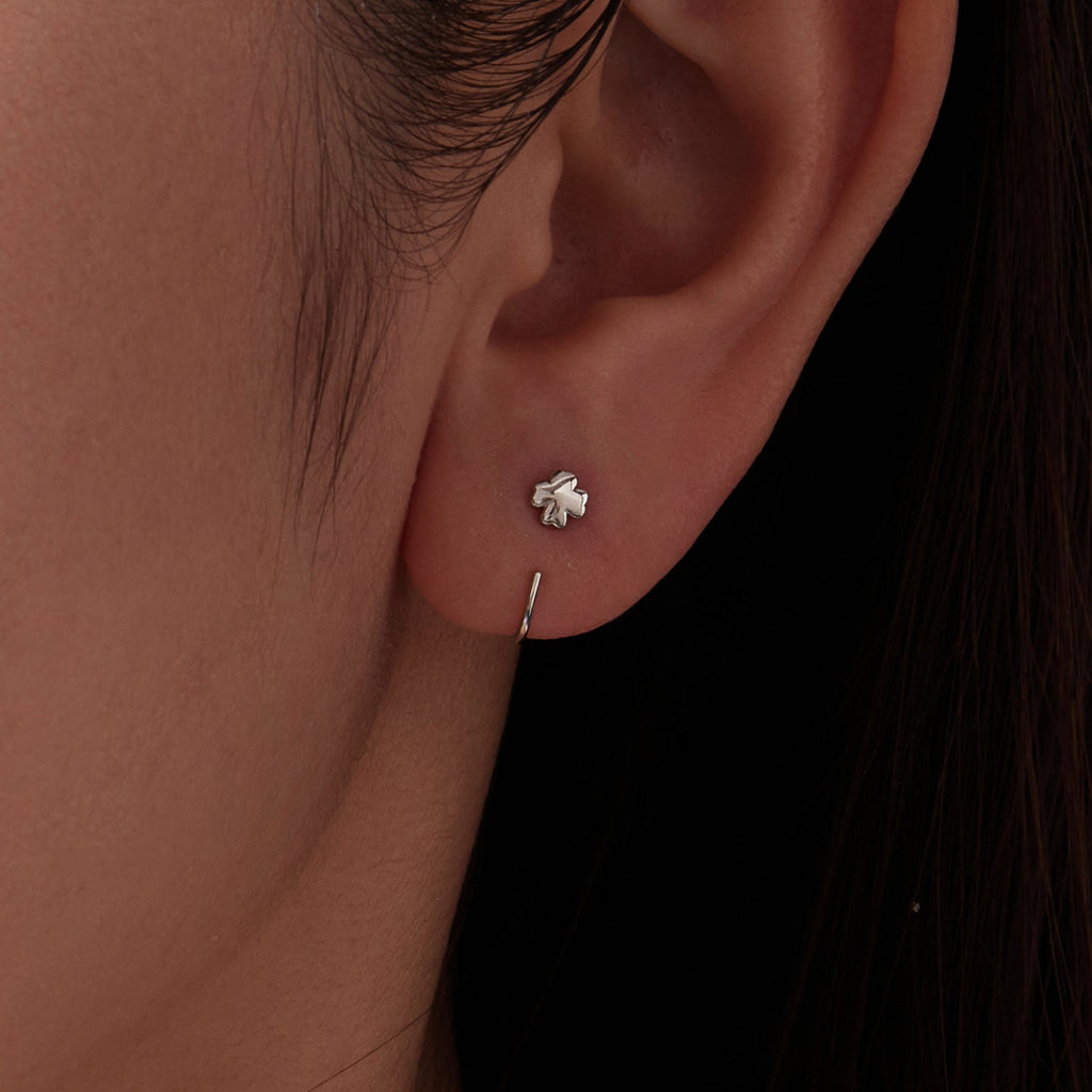 S925 Silver Brass and White Gold Plated 1.4cm Earrings for Women