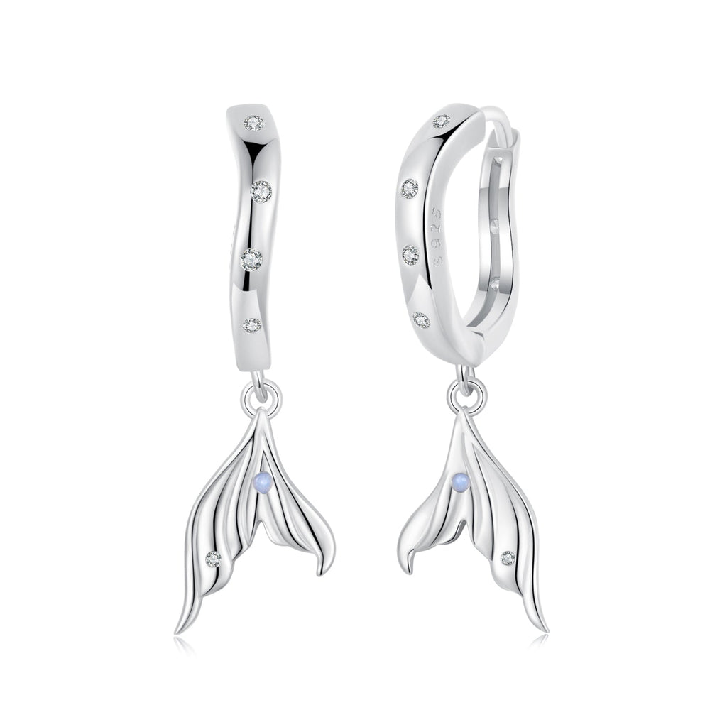 925 Sterling Silver Earrings with Nano Opal Stone and CZ in White Gold Finish