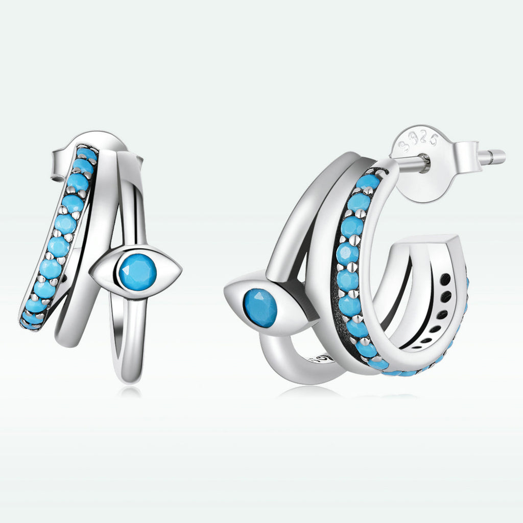 925 Sterling Silver High Quality Turquoise Earrings