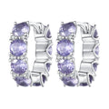 925 Sterling Silver Earrings with Pavé Setting and Plated Platinum for Women