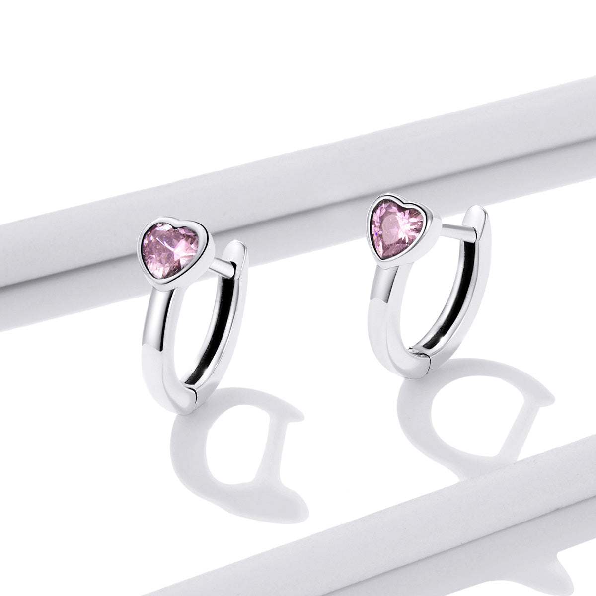 925 Sterling Silver Earrings with Pavé Setting CZ, Oxidized Silver, 1.2x0.5cm for Women