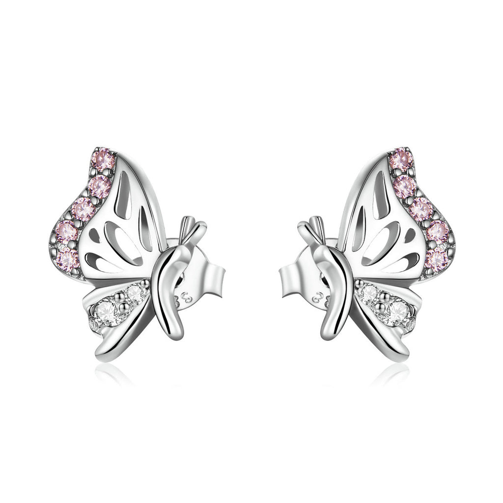 925 Sterling Silver Earrings with CZ in Pavé Setting
