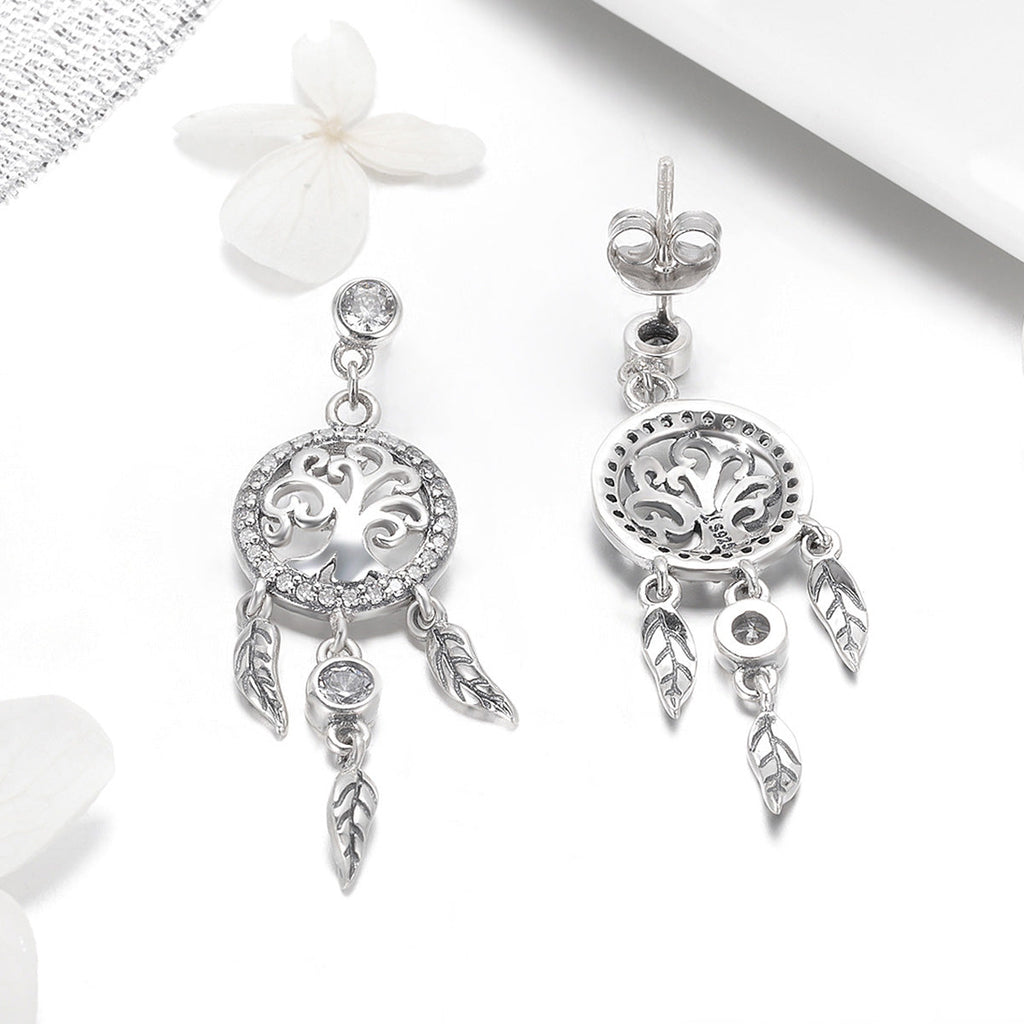 925 Sterling Silver Oxidized Pavé Setting CZ Earrings