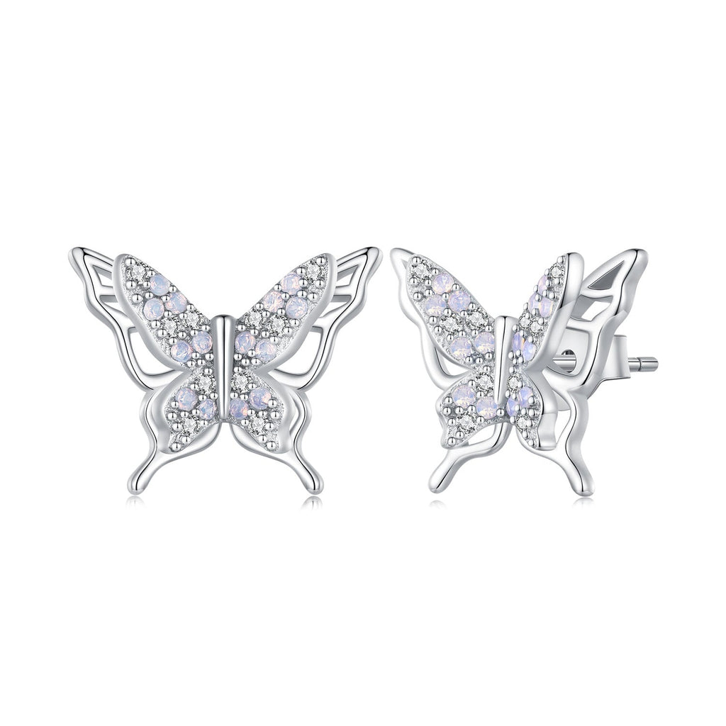 925 Sterling Silver Opal Nanometer Stone Earrings for Women