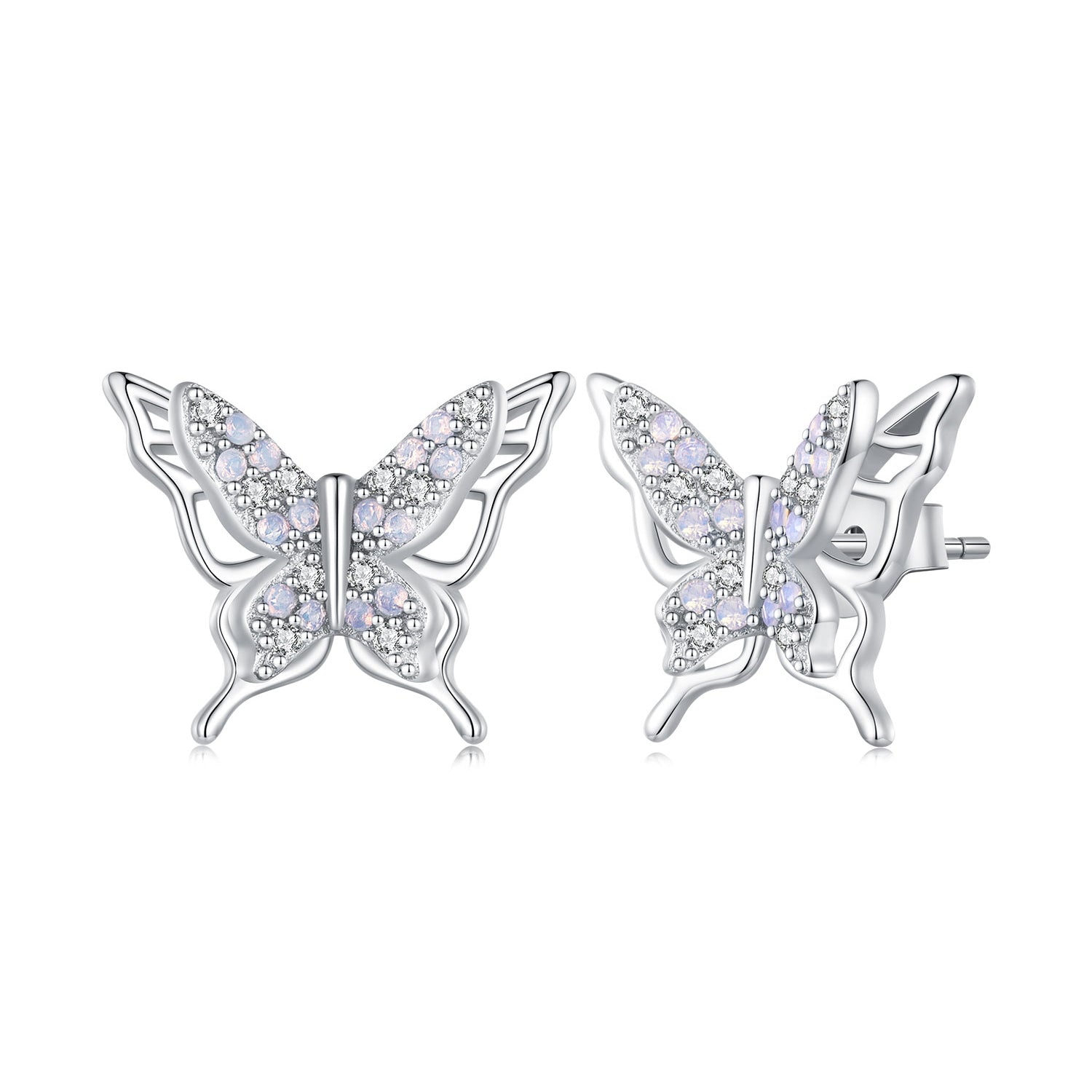 925 Sterling Silver Opal Nanometer Stone Earrings for Women