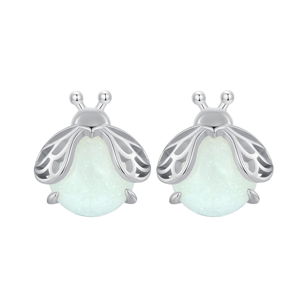 925 Sterling Silver Luminous Stone Earrings