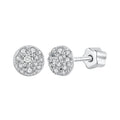 925 Sterling Silver White Gold Plated Moissanite Earrings Size 10mm for Women