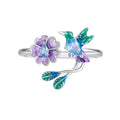 925 Sterling Silver Enamel 1.8mm Pavé Setting CZ Ring for Women