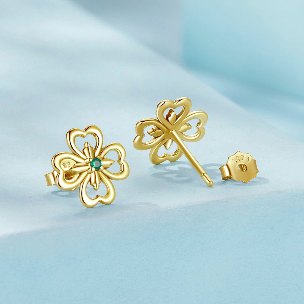 925 Sterling Silver Earrings with Pavé Setting CZ, 0.9cm, Oxidized Silver for Women