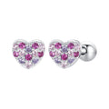 925 Sterling Silver Earrings with Pavé Setting CZ in White Gold for Women