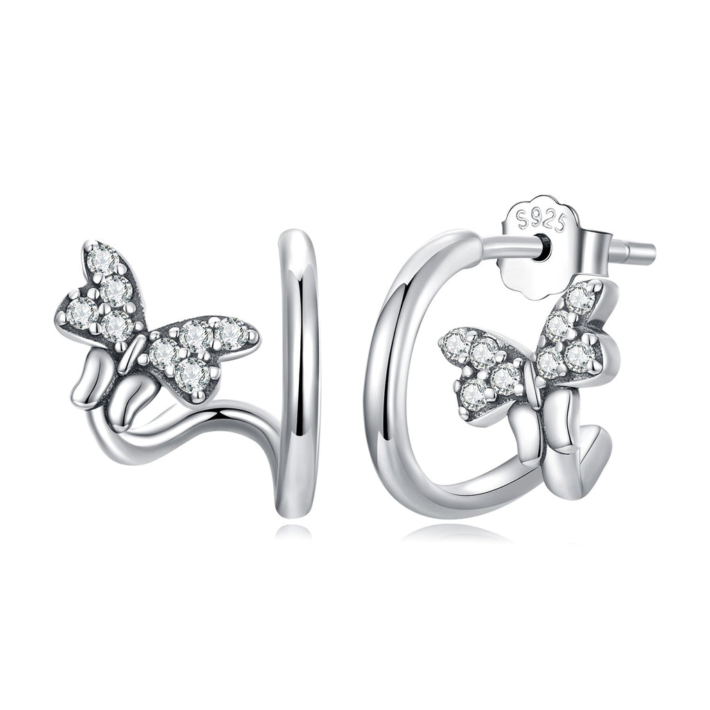 925 Sterling Silver Earrings with Pavé Setting CZ