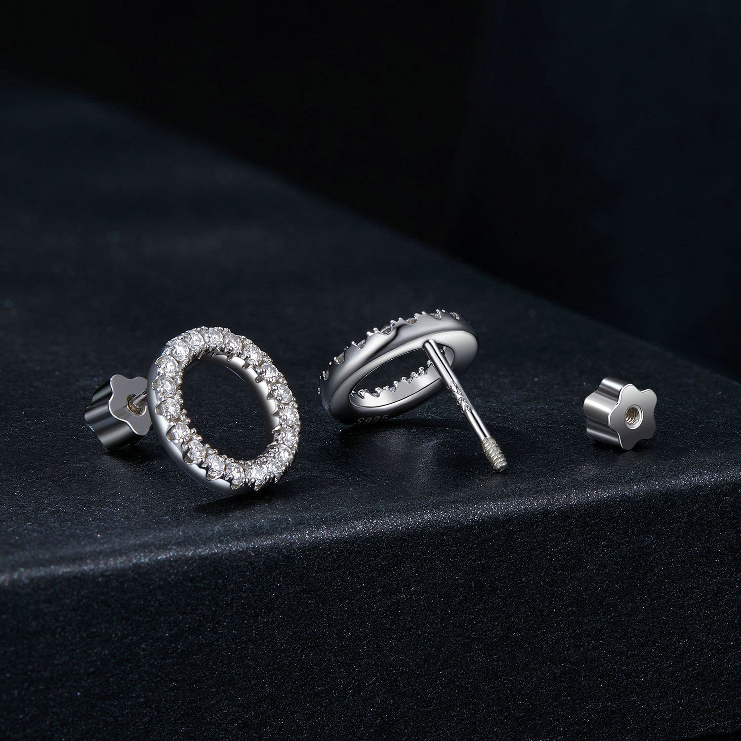 925 Sterling Silver 10mm Moissanite Earrings for Women