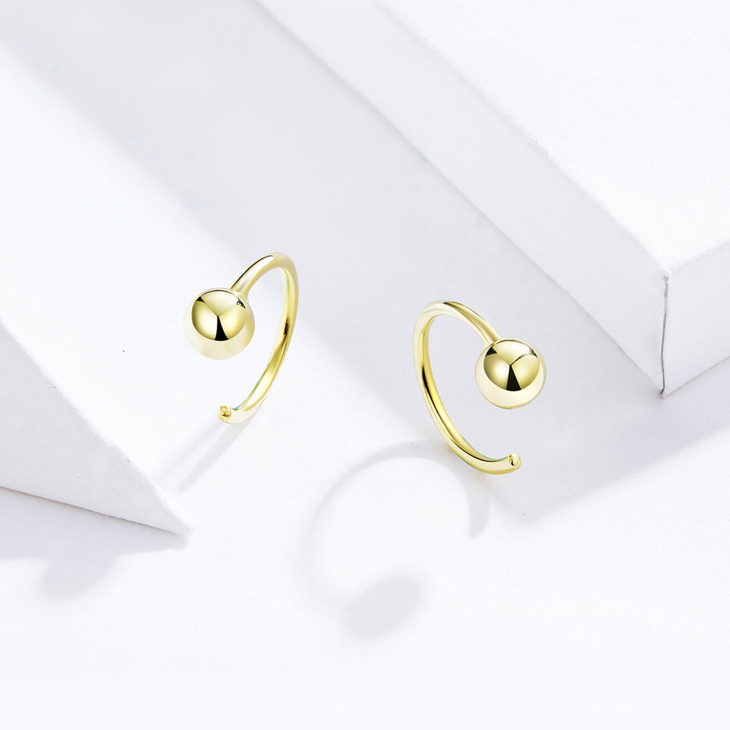 925 Sterling Silver Earrings with Plated Platinum, 1cm Diameter for Women