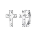 925 Sterling Silver Hoop Earrings with Pavé Setting CZ, 1.3x0.8cm, for Women