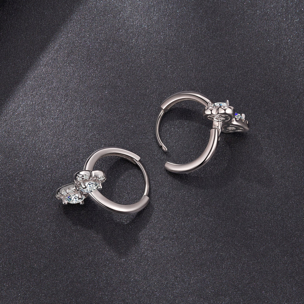 925 Sterling Silver Moissanite 0.20 Carat Earrings Plated White Gold for Women