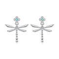 925 Sterling Silver Earrings with Pavé Setting CZ and Transparent Glass