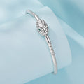 925 Sterling Silver Bracelet with CZ 17cm for Women