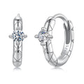 925 Sterling Silver Moissanite Earrings 1.3cm for Women