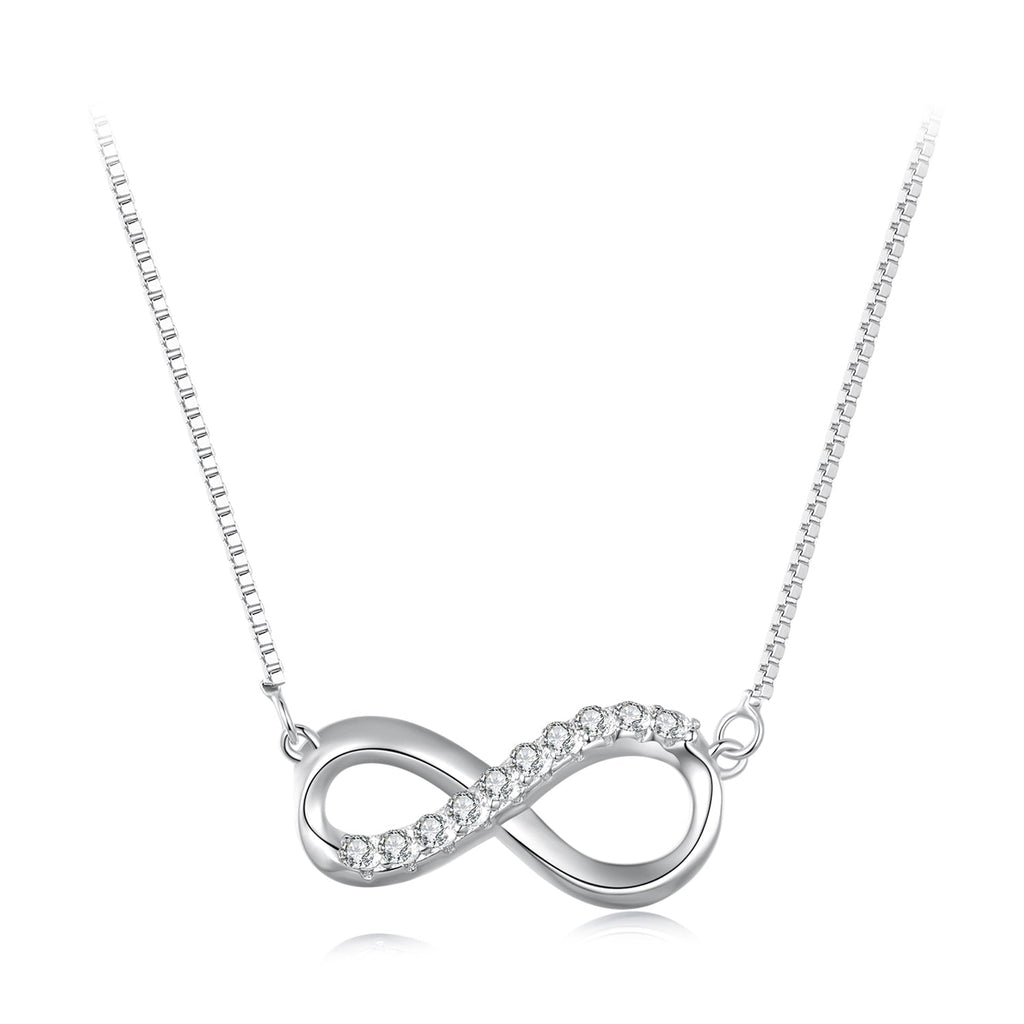 925 Sterling Silver Moissanite 1.5mm Necklace 400+50mm for Women